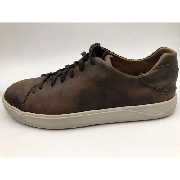 Olukai Lae'ahi Li 'Ili Lace Up Leather Sneakers Mens Dark Brown Patina Size 8.5 - Picture 10 of 13